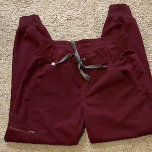Women FIGS Maroon Jogger Pants